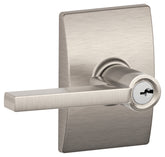 Schlage Latitude Series F51A VLAT619CEN Entry Lever, Mechanical Lock, Satin Nickel, Metal, Residential, 2 Grade